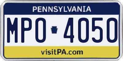 PA license plate MPO4050