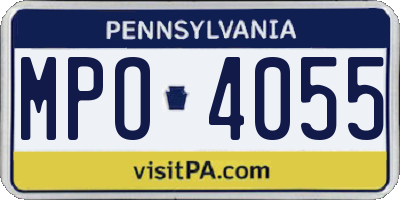 PA license plate MPO4055