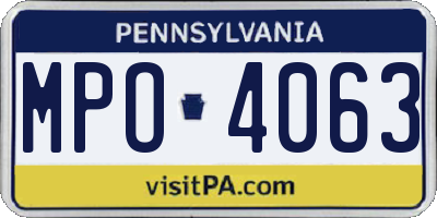 PA license plate MPO4063