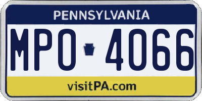 PA license plate MPO4066