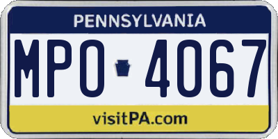 PA license plate MPO4067
