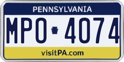 PA license plate MPO4074