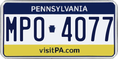 PA license plate MPO4077