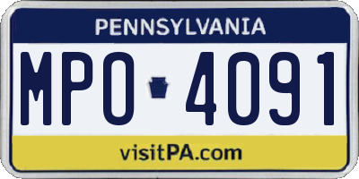 PA license plate MPO4091