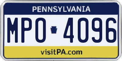 PA license plate MPO4096