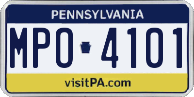 PA license plate MPO4101