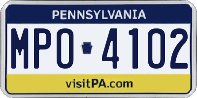 PA license plate MPO4102