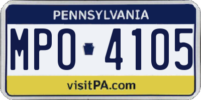 PA license plate MPO4105