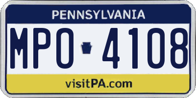 PA license plate MPO4108