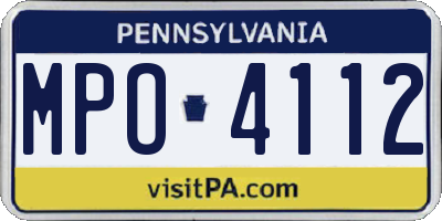 PA license plate MPO4112
