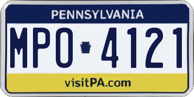 PA license plate MPO4121