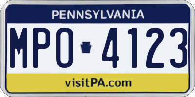 PA license plate MPO4123