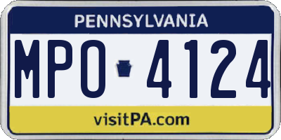 PA license plate MPO4124