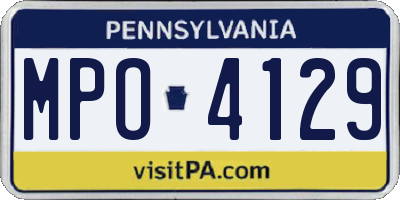 PA license plate MPO4129