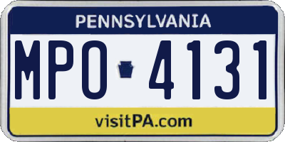 PA license plate MPO4131