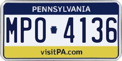 PA license plate MPO4136