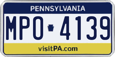 PA license plate MPO4139