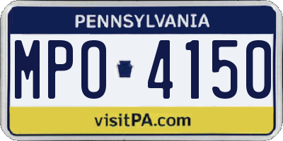 PA license plate MPO4150