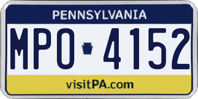 PA license plate MPO4152