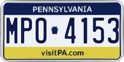 PA license plate MPO4153