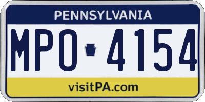 PA license plate MPO4154