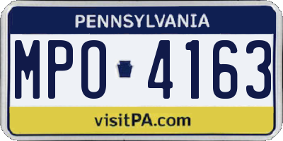 PA license plate MPO4163
