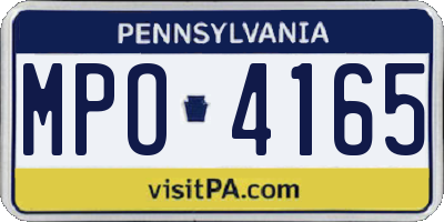 PA license plate MPO4165