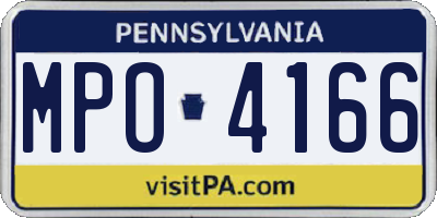 PA license plate MPO4166