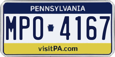 PA license plate MPO4167