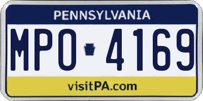PA license plate MPO4169