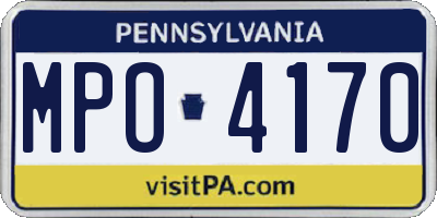 PA license plate MPO4170
