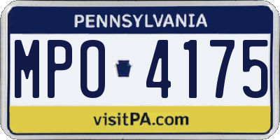 PA license plate MPO4175