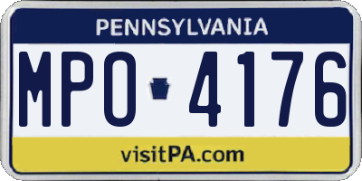 PA license plate MPO4176