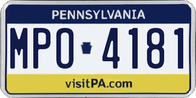 PA license plate MPO4181