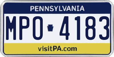 PA license plate MPO4183