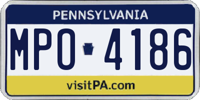 PA license plate MPO4186