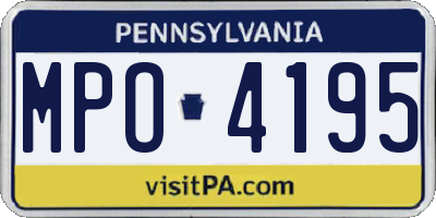 PA license plate MPO4195