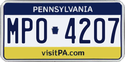 PA license plate MPO4207