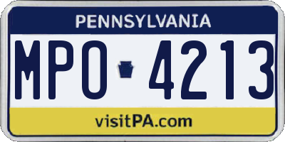 PA license plate MPO4213