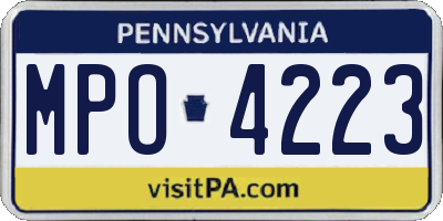 PA license plate MPO4223