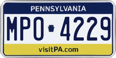 PA license plate MPO4229