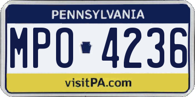 PA license plate MPO4236