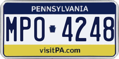 PA license plate MPO4248