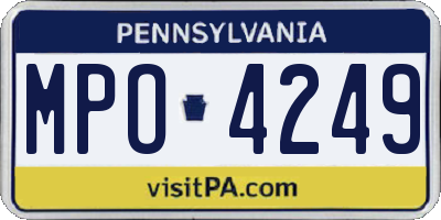 PA license plate MPO4249