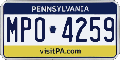 PA license plate MPO4259