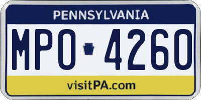 PA license plate MPO4260