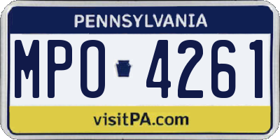 PA license plate MPO4261