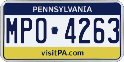 PA license plate MPO4263