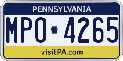 PA license plate MPO4265