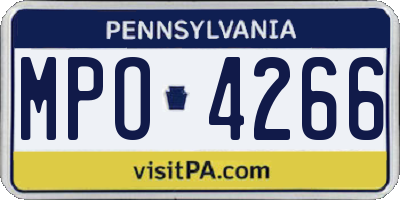 PA license plate MPO4266